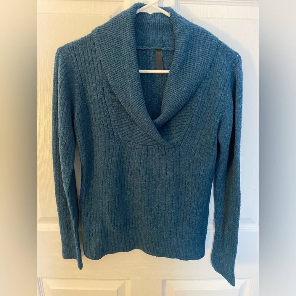 Teal cowl neck sweater